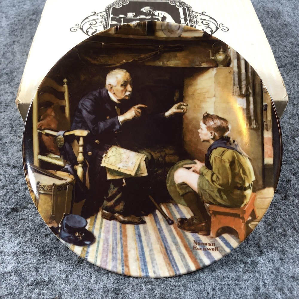Vintage Knowles Norman Rockwell The Veteran Collector Plate 1988 COA Box 8.5in